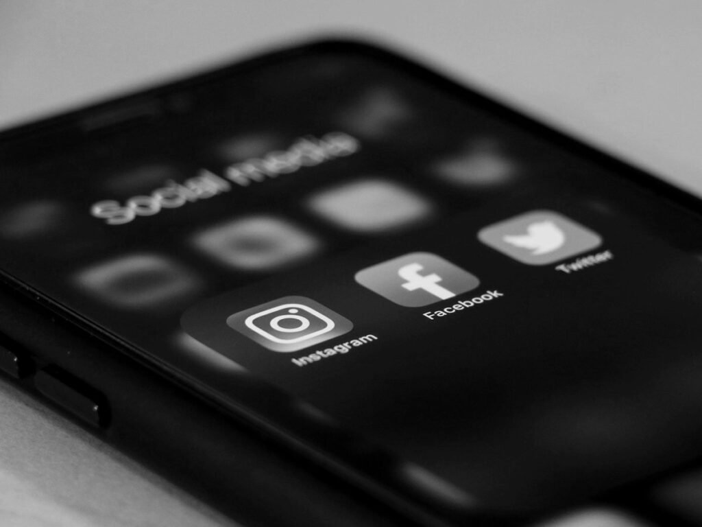 Smartphone showing social media apps