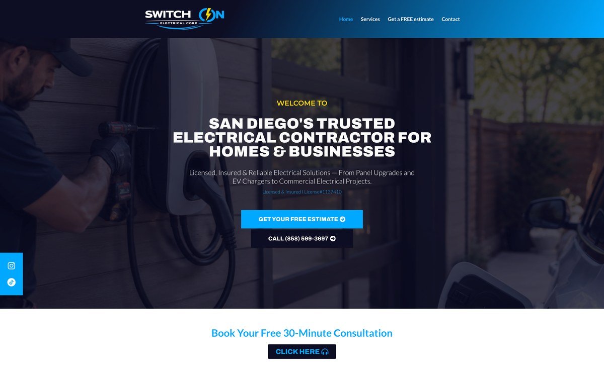 Switch On Electrical website